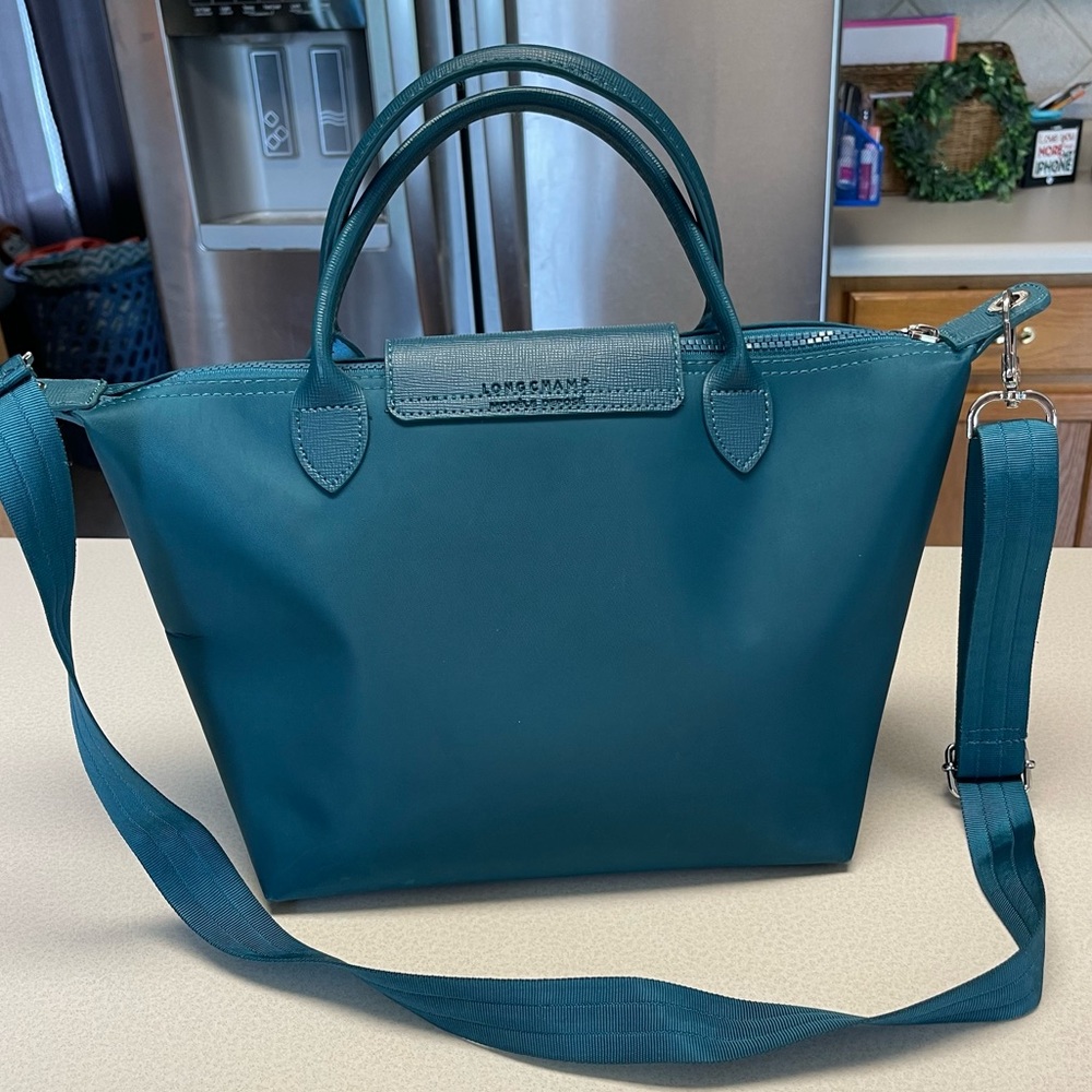 Longchamp Le Pliage Teal Crossbody Bag